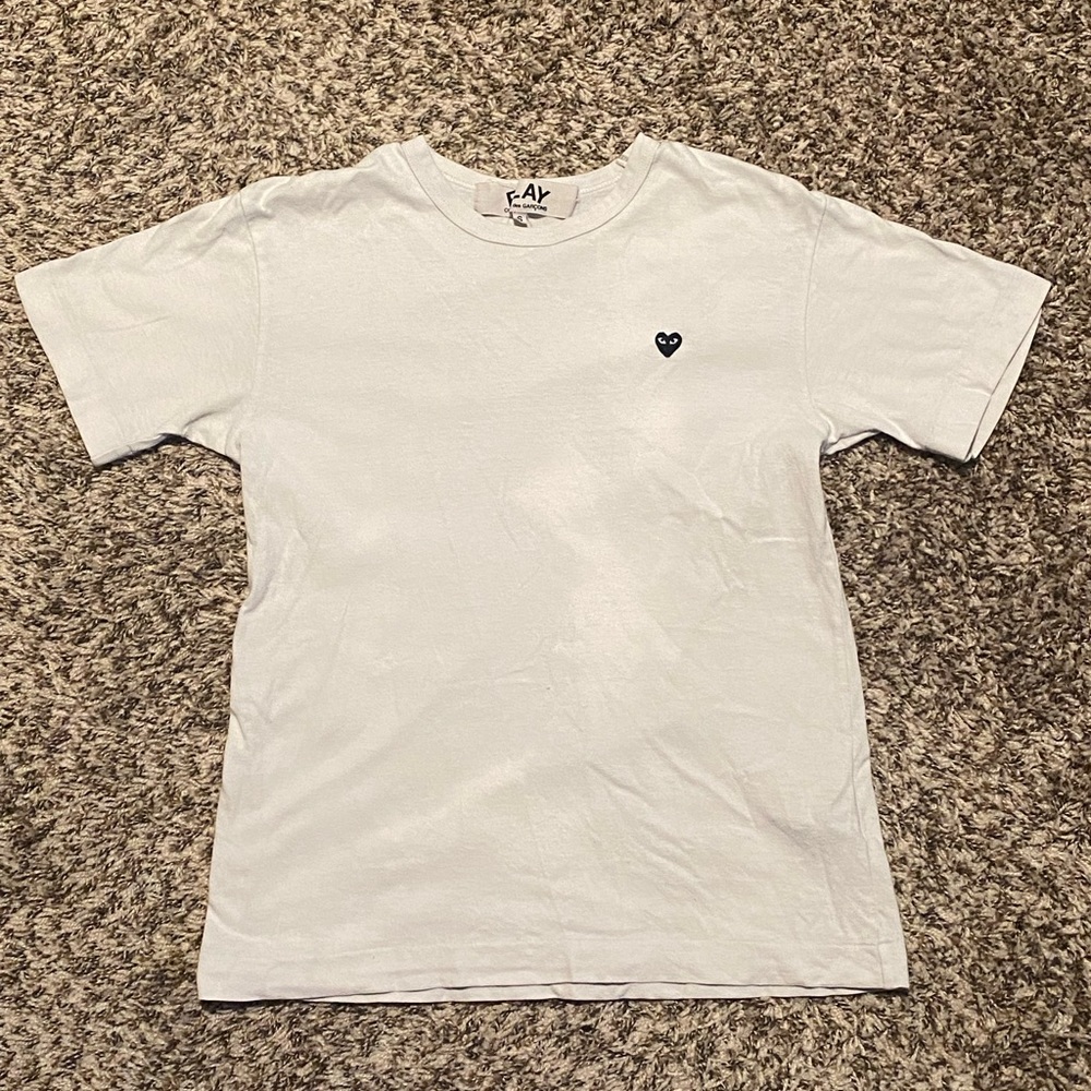 Comme Des Garcons PLAY Little Black Heart Short Sleeve T-shirt White Size S